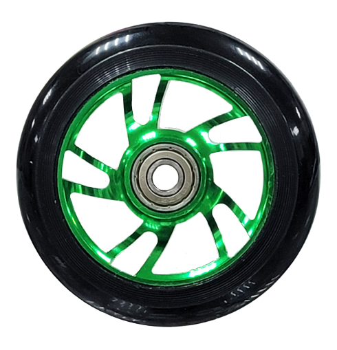 Колесо КМС 100 мм с алюминиевым диском, зеленый