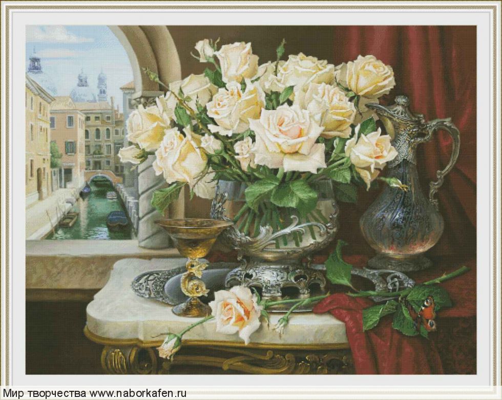 Набор для вышивания "359 Воспоминания о Венеции. Розы. Кувшин"