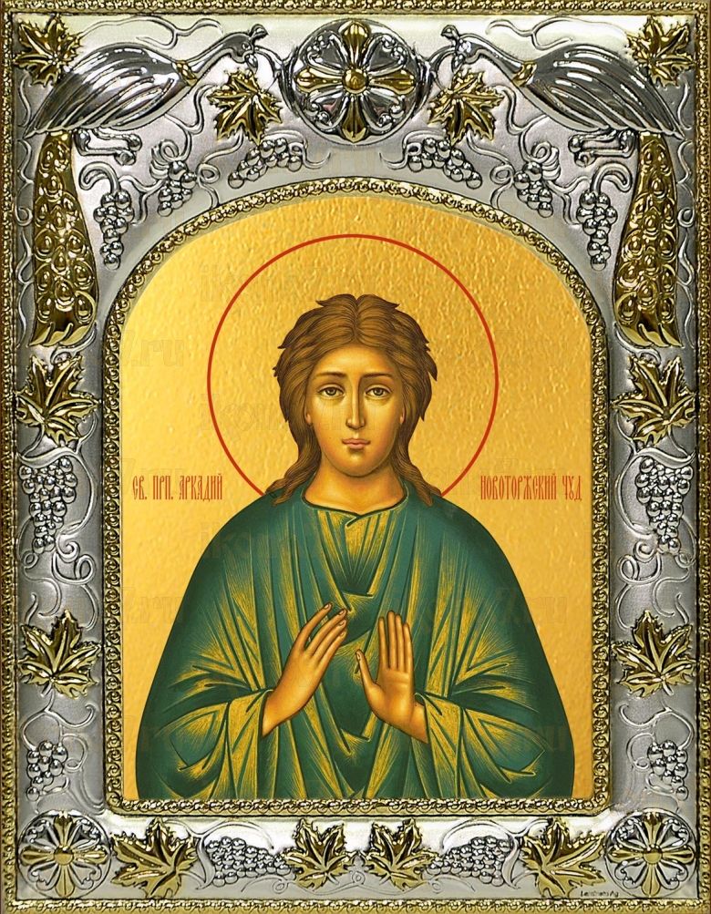 Икона Аркадий Вяземский и Новоторжский преподобный (14х18)