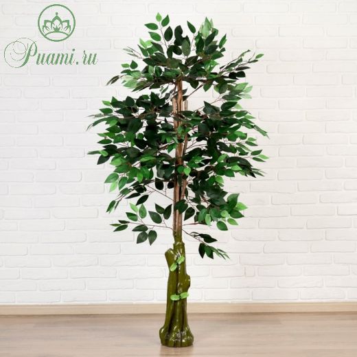 Дерево искусственное лист зеленый 145 см