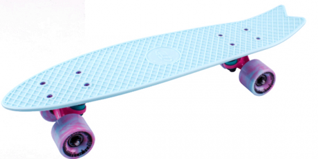Скейтборд пластиковый Fishboard 23 sky blue 1/4