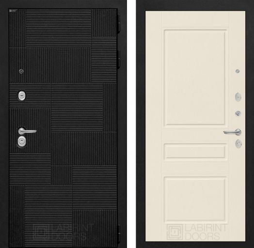 Дверь Входная Лабиринт (LABIRINT) PAZL 03 - Крем софт