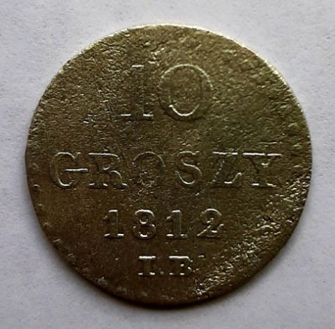 10 грошей 1812 Герцогство Варшавское XF