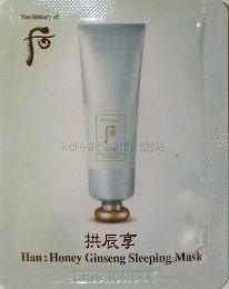 The history of Whoo  Han:Honey Ginseng Sleeping Mask -Ночная маска премиум - класса на основе меда  и  экстракта корня женьшеня (пробник 2 мл).