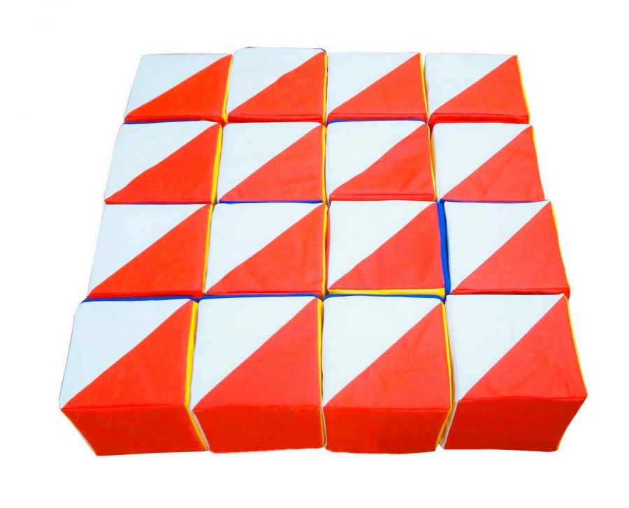 Набор мягких кубиков Сложи узор, 16 кубиков по 20х20х20 см