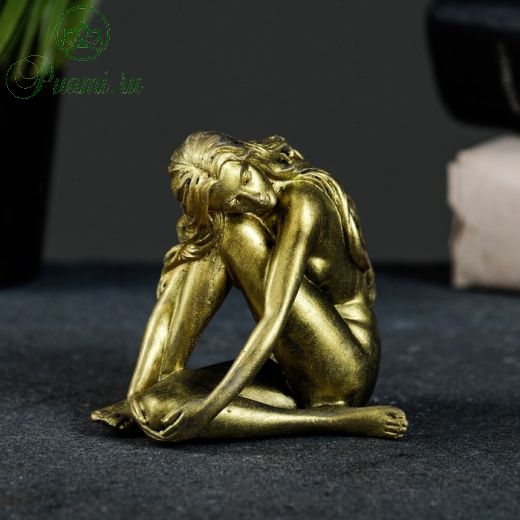 Статуэтка "Обнаженная девушка" золото, 7х7х4см
