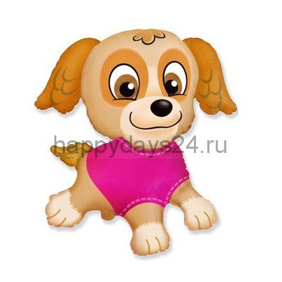 Фигура щенок в розовом