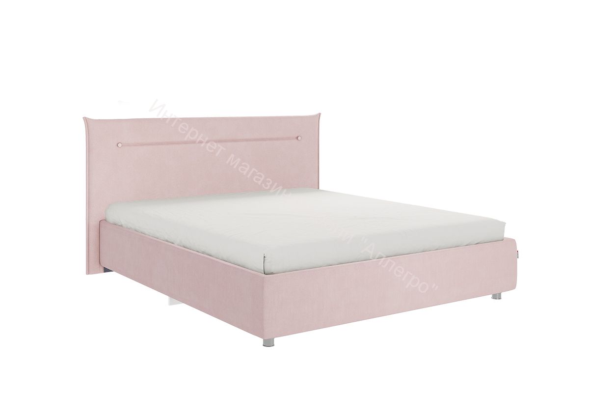 Кровать 1,6  "Альба" (Велюр Нежно-розовый)