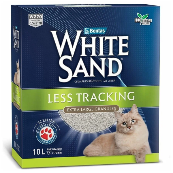Наполнитель комкующийся White Sand с крупными гранулами без запаха 8.5 кг