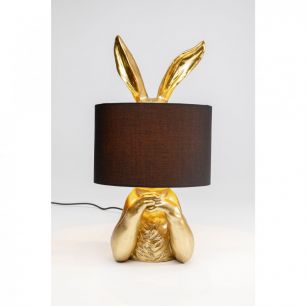 Лампа настольная Rabbit, коллекция "Кролик" 29*54*28, Полирезин, Хлопок, Черный, Золотой