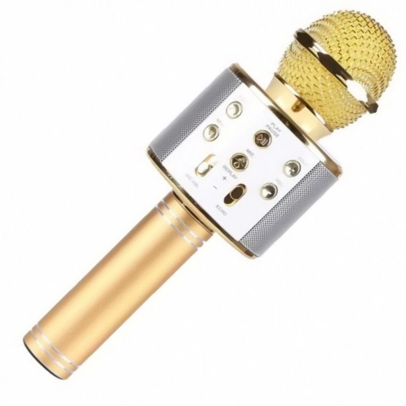 Караоке Микрофон WS-858, Цвет Золотистый