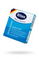 Презервативы RITEX, EXTRA DUNN, ультратонкие, латекс, 18 см, 5,3 см, 3 шт.