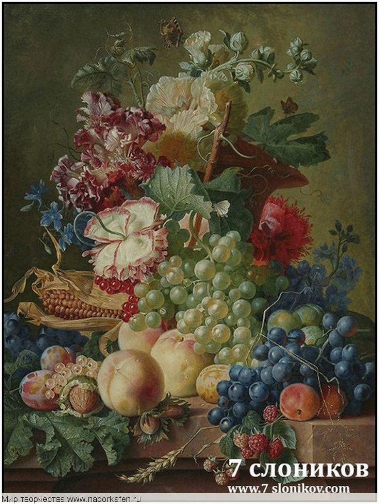 Набор для вышивания "571 Fruits And Flowers On A Marble Ledgen"