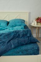Поплин 1.5 спальный [синий] Притяжение постельное белье