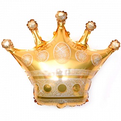 Золотая корона средняя фольгированный шар с гелием