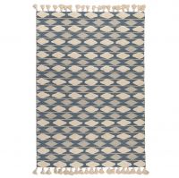 Ковер из хлопка синего цвета Argyle из коллекции Ethnic, 70х160 см