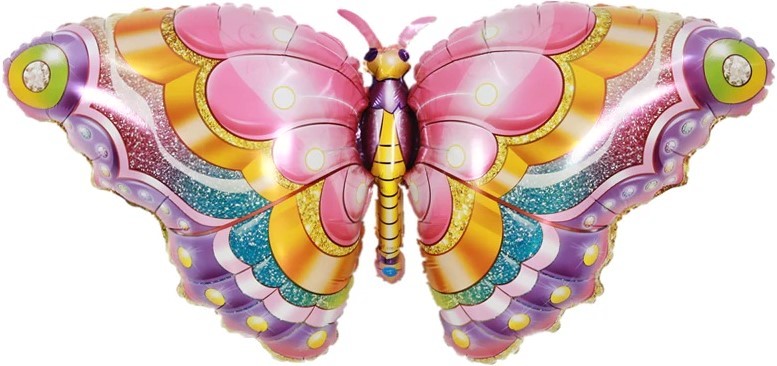 Бабочка сверкающая шар фольгированный с гелием