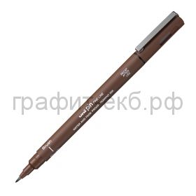 Ручка капиллярная Uni PIN brush 200(S) сепия
