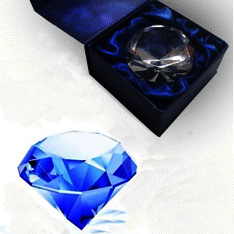 Кристалл голубой (гравировка индивидуальная, коробочка)
