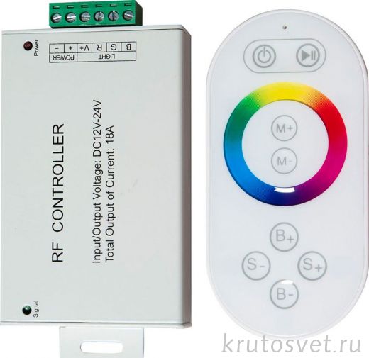 Контроллер для светодиодной ленты с П/У белый, 18А 12-24V, LD56