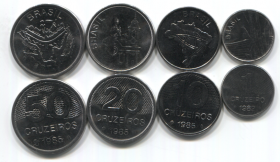 Бразилия Набор 4 монеты UNC