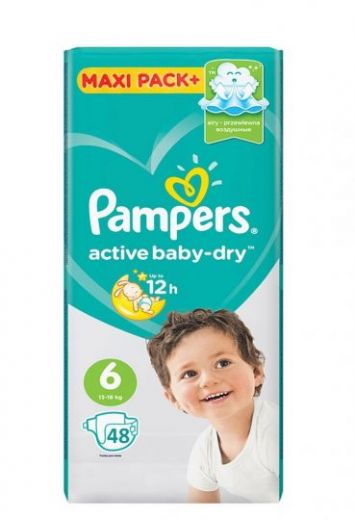Подгузники Pampers Active Baby-Dry Extra Large 13-18кг, 48шт