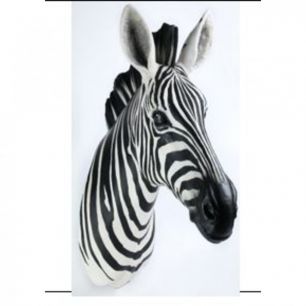 Украшение настенное Zebra Head, коллекция "Голова зебры" 33*78*58, Полирезин, Черный