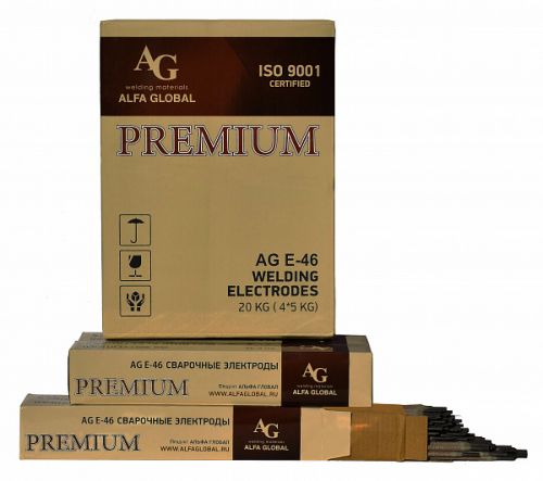 Электрод d=2.5 мм, AG Premium (аналог ESAB ОК 46.00), 5 кг