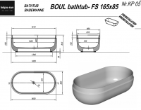 Отдельностоящая ванна из искусственного камня Kolpa San Boul FS (Боул ФС) 165х85 схема 2
