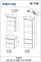 Вертикальный малый шкаф Kolpa San TARA (Тара) 45х150 схема 2