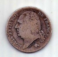 1 франк 1824 Франция