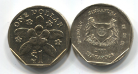 Сингапур 1 доллар 2001 UNC