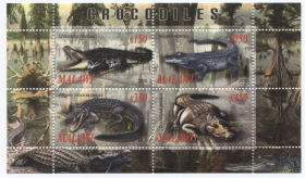 Блок марок Малави 2010 Крокодилы