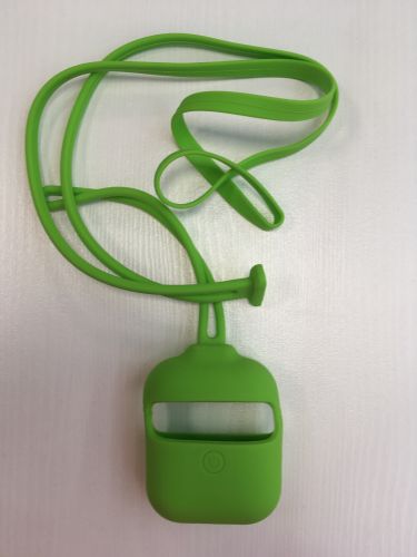 Чехол для наушников AirPods на шнурке, зеленый