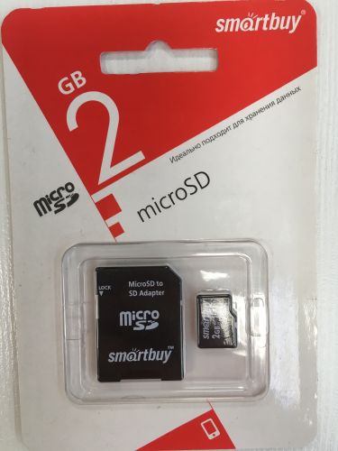 Карта памяти+адаптер Smartbuy microSD 2 GB