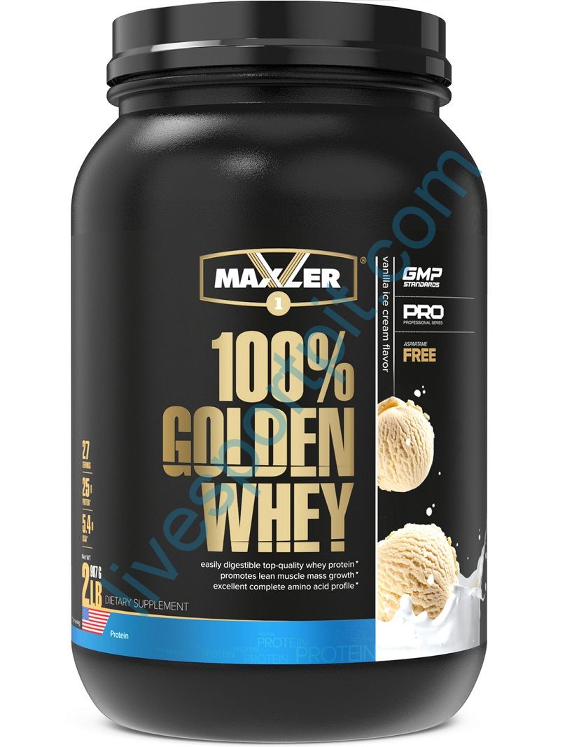 Сывороточный протеин 100% GOLDEN WHEY Pro 2 lb 907 г Maxler