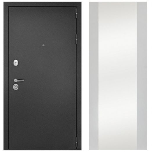 Металлическая Входная Дверь Дверной континент Рубикон-дизайн Софт белый зеркало макси