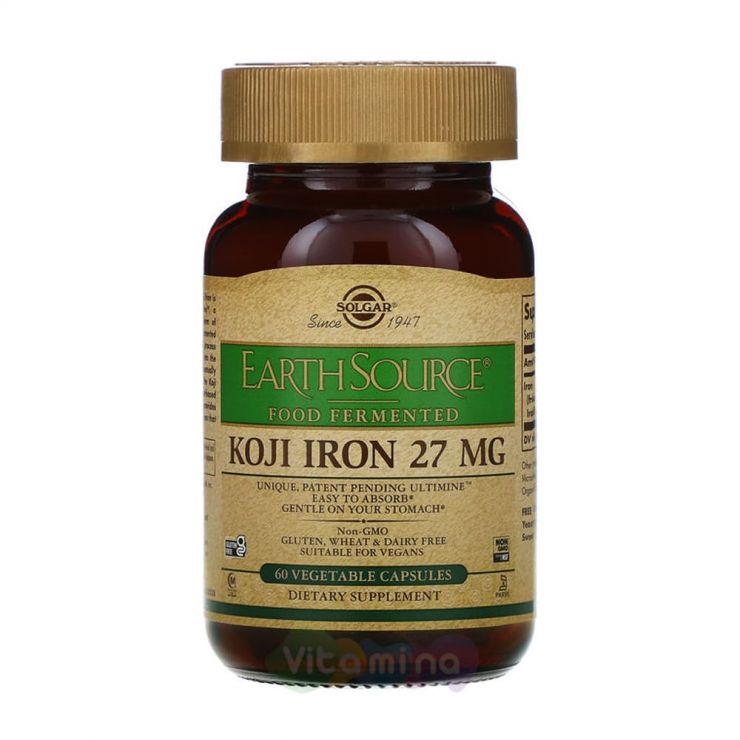 Солгар Koji Iron Железо 27 мг, 30 капс