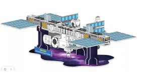 3D пазл, бумажный конструктор из картона Международная космическая станция 31 см