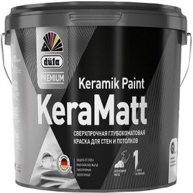 Краска для Стен и Потолков Dufa Premium KeraMatt Keramik Paint 9л Белая, Cверхпрочная, Глубокоматовая / Дюфа Премиум Кераматт