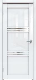Межкомнатная Дверь Triadoors Царговая Gloss 602 ПО Белый Глянец со Стеклом Зеркало / Триадорс