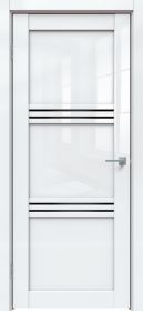 Межкомнатная Дверь Triadoors Царговая Gloss 602 ПО Белый Глянец со Стеклом Лакобель Чёрный / Триадорс
