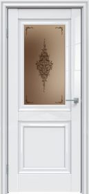 Межкомнатная Дверь Triadoors Царговая Gloss 587 ПО Белый Глянец со Стеклом Бронза Бронзовый Пигмент / Триадорс