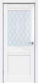 Межкомнатная Дверь Triadoors Царговая Gloss 558 ПО Белый Глянец со Стеклом Ромб / Триадорс