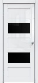 Межкомнатная Дверь Triadoors Царговая Gloss 545 ПО Белый Глянец со Стеклом Лакобель Черный / Триадорс