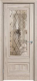 Межкомнатная Дверь Triadoors Царговая Luxury 599 ПО Капучино со Стеклом Кристалл Зеркальная Сетка / Триадорс
