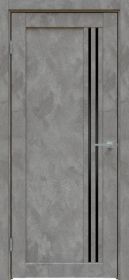 Межкомнатная Дверь Triadoors Царговая Future 604 ПО Бетон Темно-Серая со Стеклом Лакобель Чёрный / Триадорс