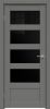 Межкомнатная Дверь Triadoors Царговая Concept 543 ПО Медиум Грей со Стеклом Лакобель Чёрный / Триадорс