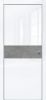 Дверь Каркасно-Щитовая Triadoors Gloss Белый Глянец 707 ПО Без Стекла с Декором Бетон Темно-Серый / Триадорс