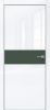 Дверь Каркасно-Щитовая Triadoors Gloss Белый Глянец 707 ПО Без Стекла с Декором Дарк Грин / Триадорс